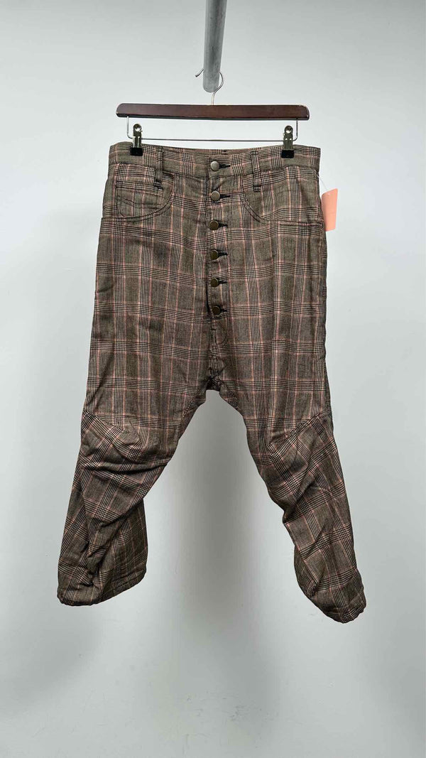 Nemeth Houndstooth Drop-Clutch Crop Pants