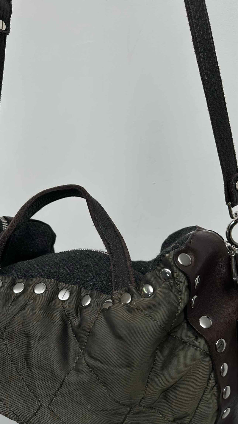 Marni Studded Multi-fabric Shoulder Bag