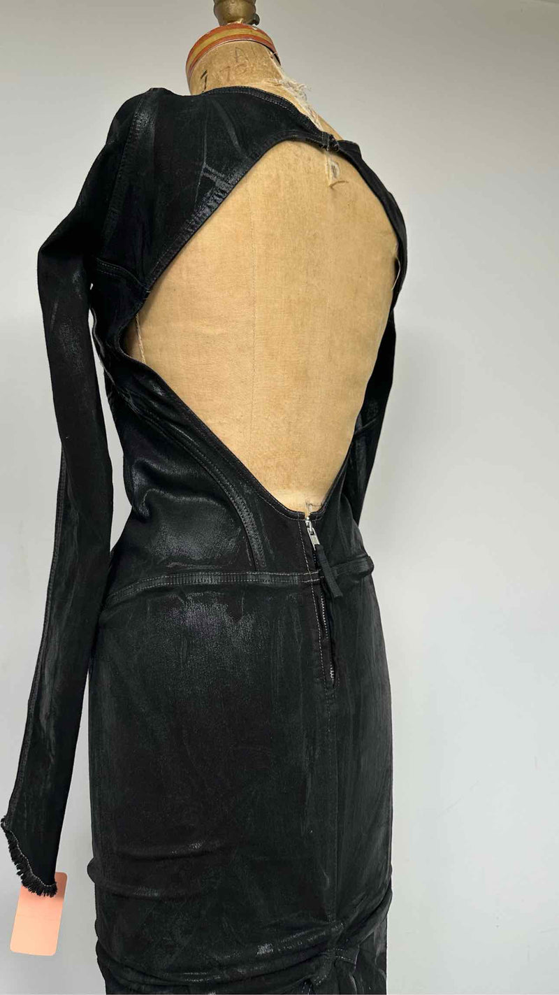 Rick Owens Waxed Back-Open L/S Dress