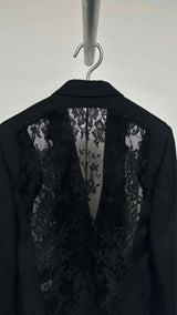 Alexander McQueen Floral Lace-hybrid Blazer Jacket
