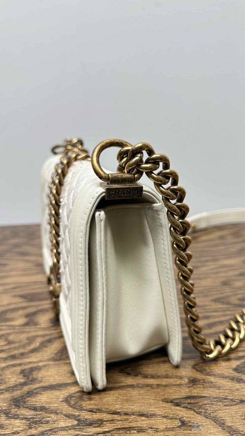 Chanel Python Rock Chain Small Boy Bag