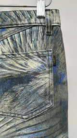 Fendi Feather-printed Flare Jeans