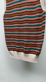 Drake's Stripe V-neck Vest