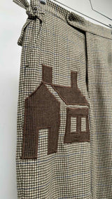 Bode Appliqued Houndstooth Wool Pants