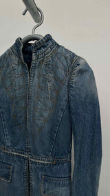Alexander McQueen Embroidered Denim Tail Coat
