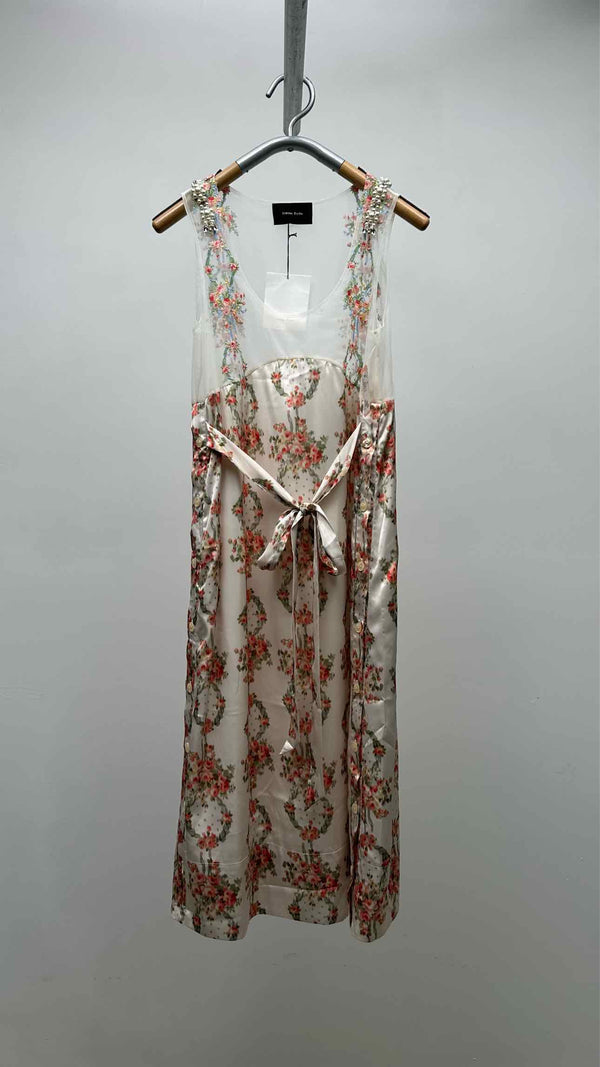 Simone Rocha Embellished Lace-trimmed Satin Mini Dress