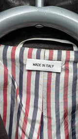 Men's Thom Browne Metal Button Leather Trench Coat