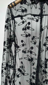 Versus Safety-pin Embroidered Mesh Shirt
