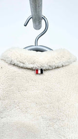 Thom Browne 4-bar Metal Button Shearling Leather Jacket