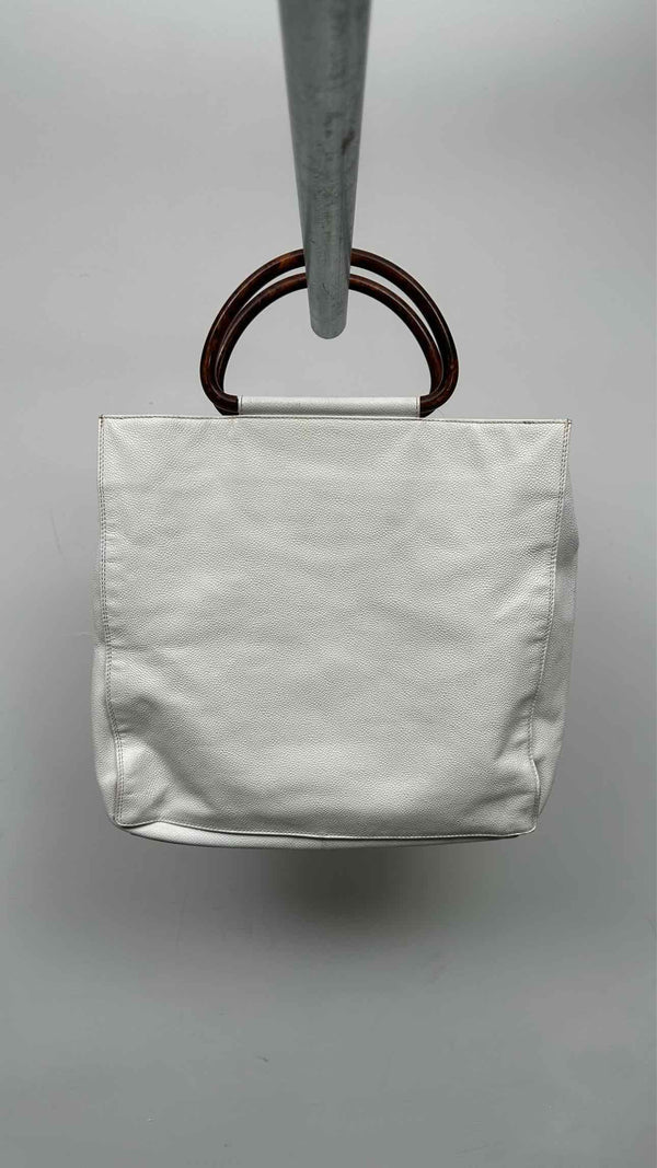 Chanel CC Caviar Wood Tote Bag