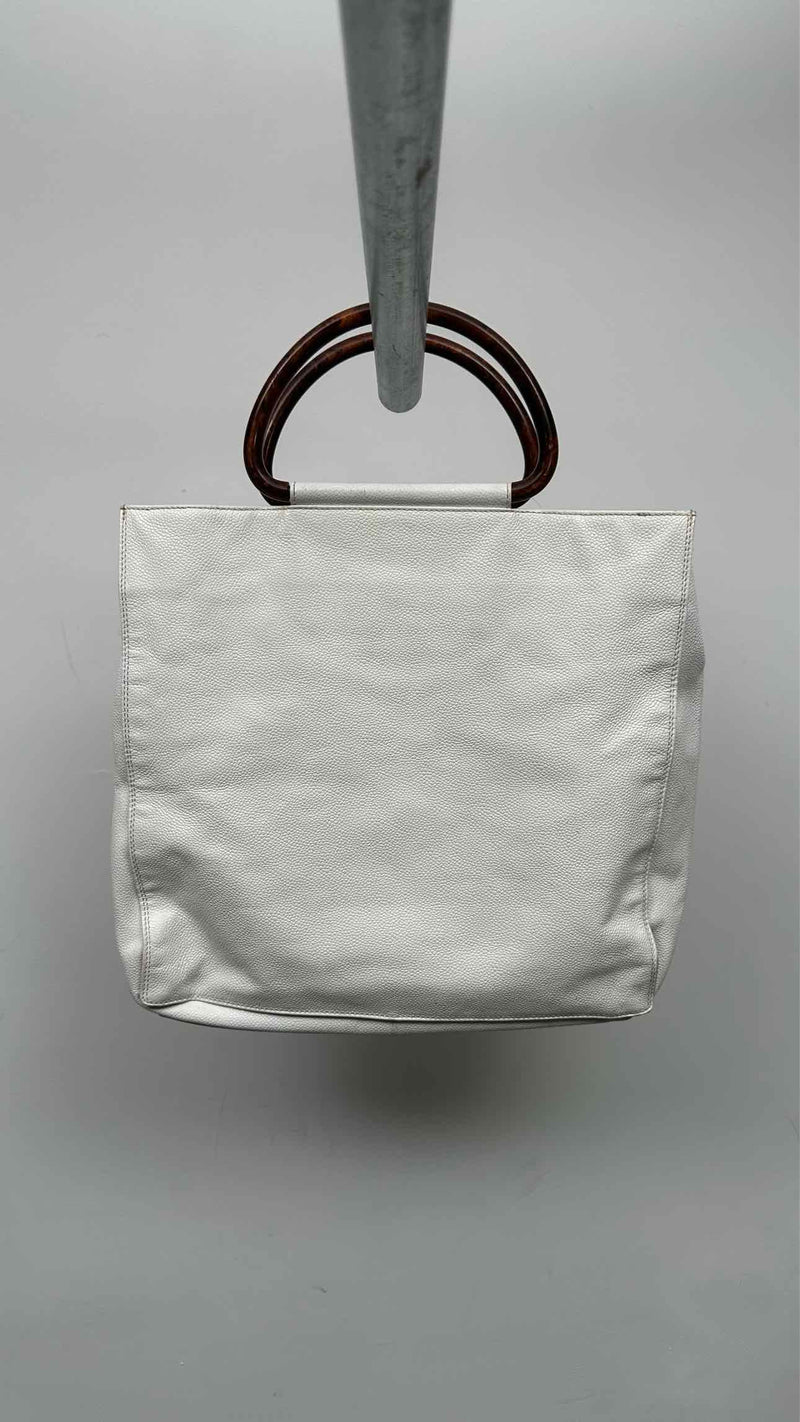 Chanel CC Caviar Wood Tote Bag