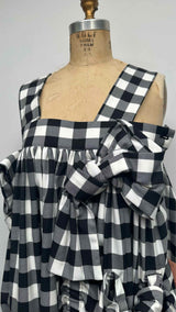 Comme Des Garcons N/S Multi-bow Checker Gathered Dress