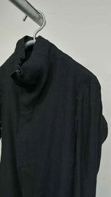 Devoa Zip-up Linen Long Coat