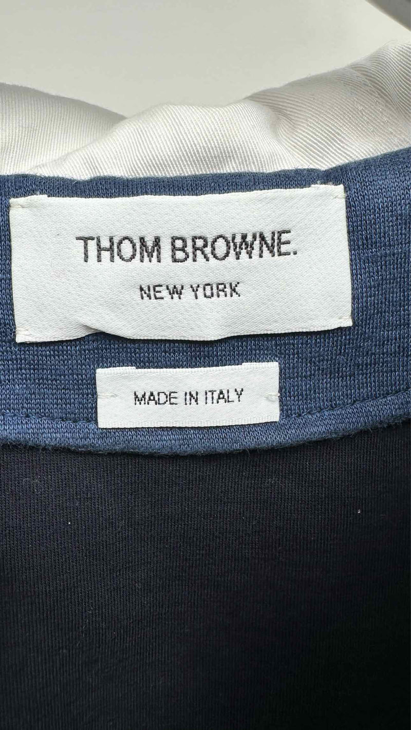Thom Browne Zip-up Two-tone Cropped Hoodie