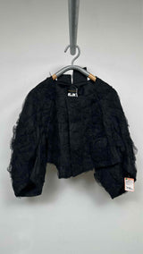 Comme Des Garcons Tulle-insert Cropped Reconstructed Jacket
