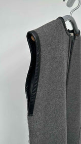 CELINE N/S Leather-trim Wool Dress