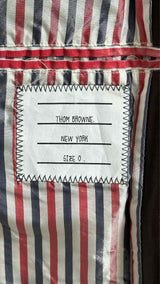 Men's Thom Browne Metal Button Leather Trench Coat