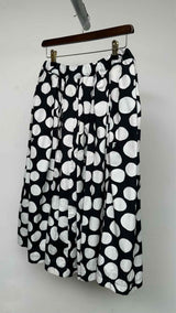 Black Comme Des GarÃ§ons Polka-Dot Wide Long Skirt