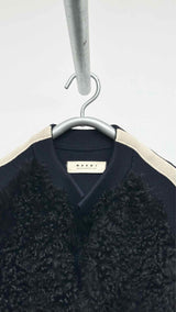 Marni Front-shearling Knit Long Cardigan