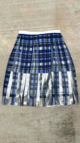 Sacai Pleated Sheer Plaid Wrap Skirt