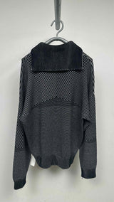 Balenciaga "Homme" Striped Quarter-zip High-neck Sweater