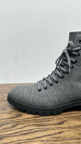 Jimmy Choo Whipstitch-Trim Combat Boots