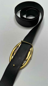 Yves Saint Laurent Logo Buckle Leather Belt