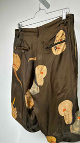 Uma Wang Japanese Mask Silk Shorts