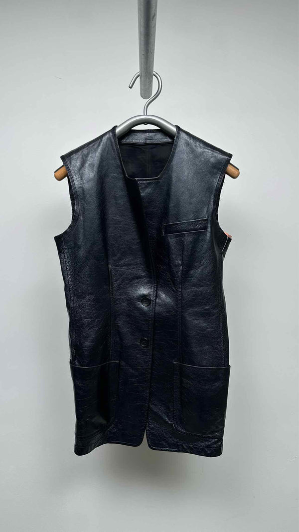 Max Mara Leather Long Vest