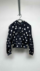 Comme Des Garcons Back-closure Polka-dot Satin Blouse