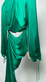 Acne Studios L/S Asymmetrical Cut Out Silk Dress