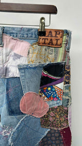 Kapital Flared Distressed Embellished Jeans