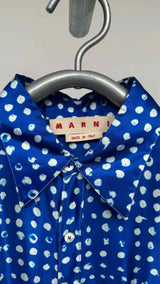 Marni Polka Dot Fringe Satin Shirt