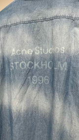 Acne Studios Back Logo Stamp Denim Linen Shirt