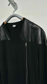 Dior Homme Leather-shoulder Asymmetrical Sweater