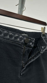 Chanel Slim-fit Chain-print Jeans