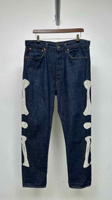 Kapital Kountry Okagilly Skelton Crochet-trim Jeans