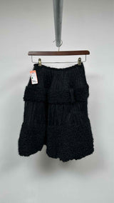 Alaia Pleated Knit Glitter Skirt