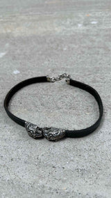 Gucci Feline Tiger-head Leather Choker