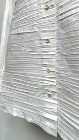 Haat Shibori-Pleat Stand Collar Shirt