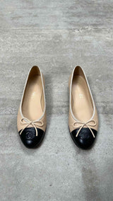 Chanel Cap Toe CC Ballerina Flats