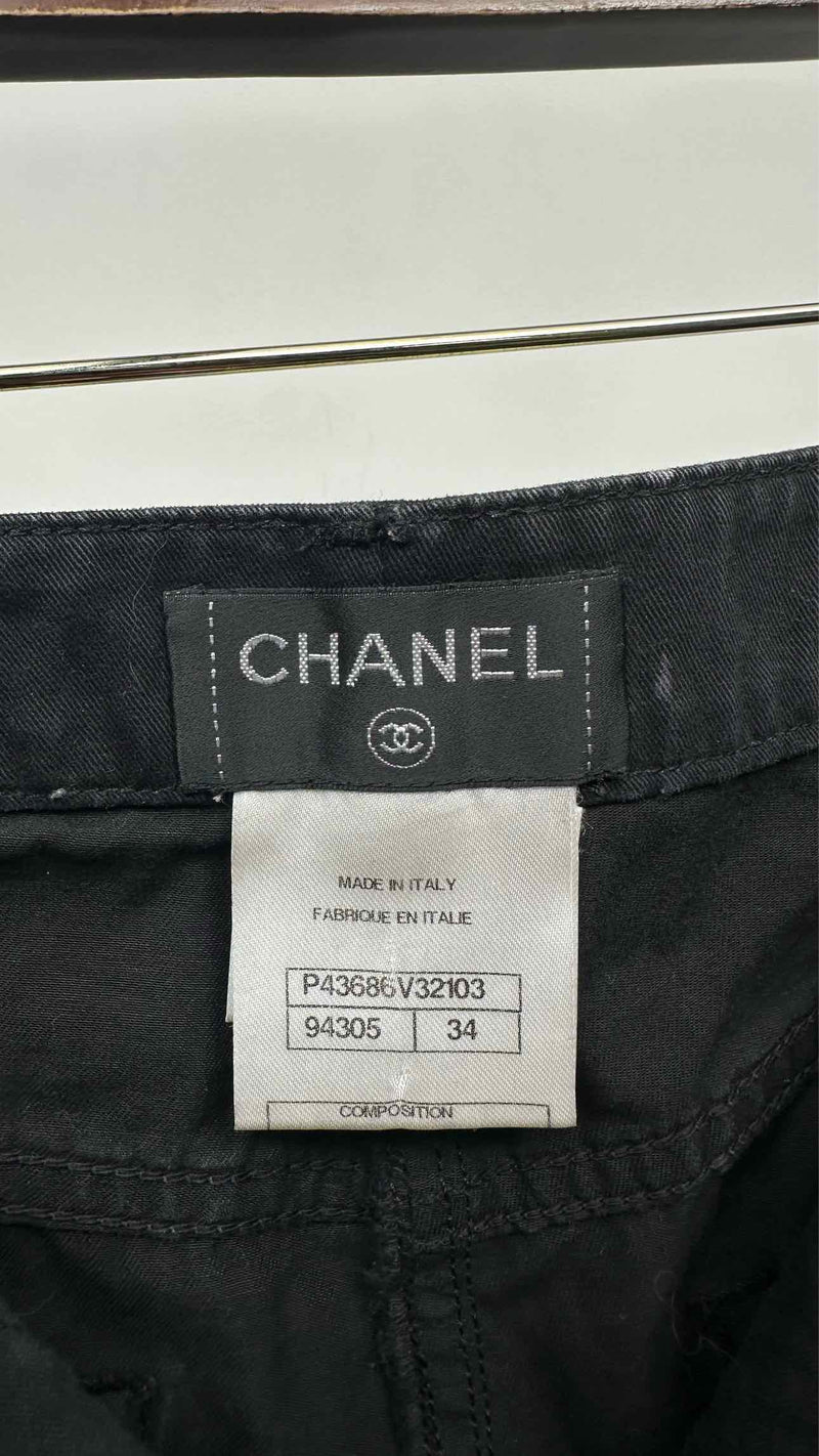 Chanel Waxed Low-end Denim Shorts