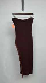Eckhaus Latta Rib-knit Fringed Long Rope Skirt