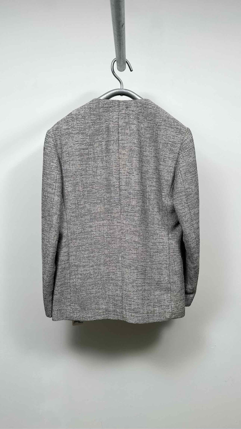 Issey Miyake Men Collarless Jacquard Jacket