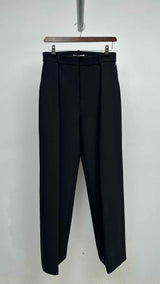 Area Back-cut out crystal chain Wide Pants