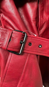 Frame Alexandra Leclerc Short Leather Trench Coat