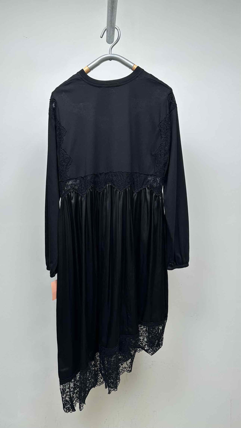 Simone Rocha L/S Floral-Lace Asymmetrical-hem Dress