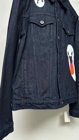 JW Anderson Swan-printed BAck-embroidered Denim Jacket