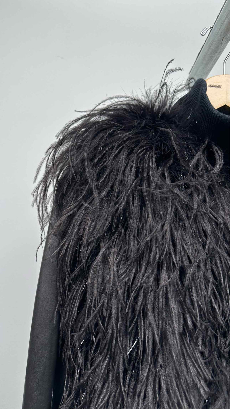 Margiela Leather / Feather Coat