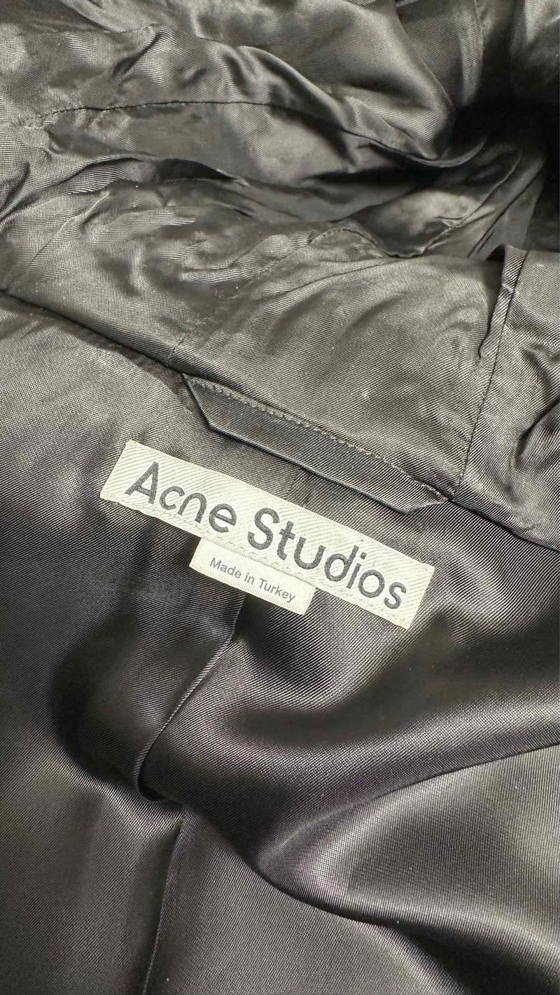 Acne Studios Hook-closures Hooded Leather Oversize Coat